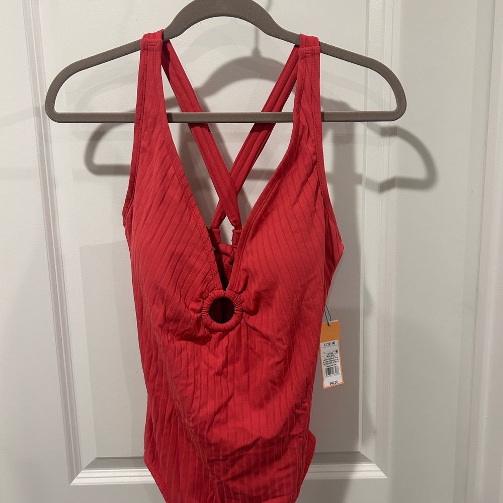 Muted Coral Strappy One-Piece Swimsuit